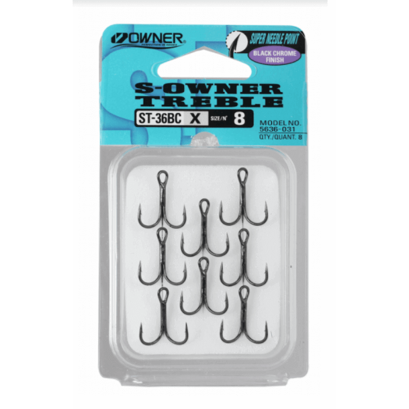 Treble Hooks Owner ST-36 Blue Chrome