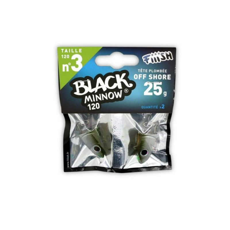 Fiiish Black Minnow No3 Jig Head 25g Off Shore - Kaki