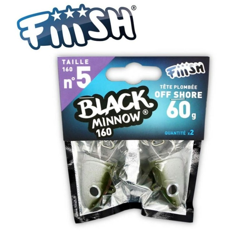 Fiiish Black Minnow No5 Jig Head 60g Off Shore - Kaki