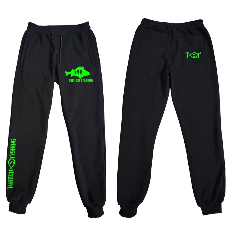Twitch Fishing Joggers - Green Logo With Perch