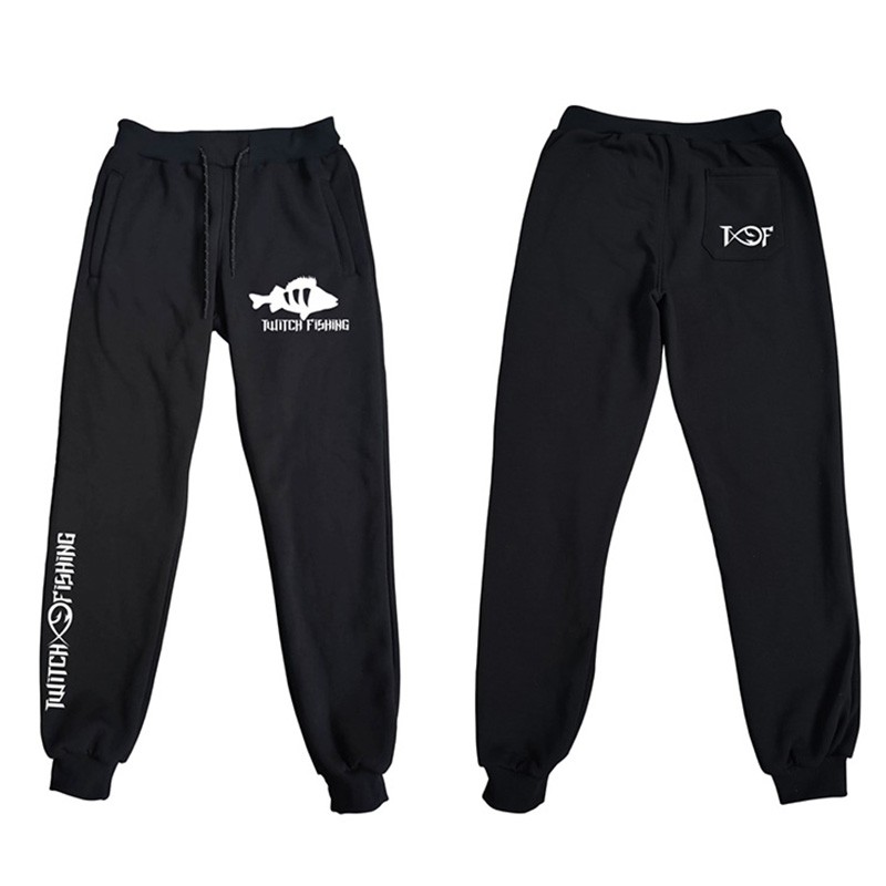 Twitch Fishing Joggers - White Logo With Perch