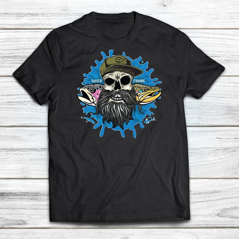 T-shirt Череп с пъстърви