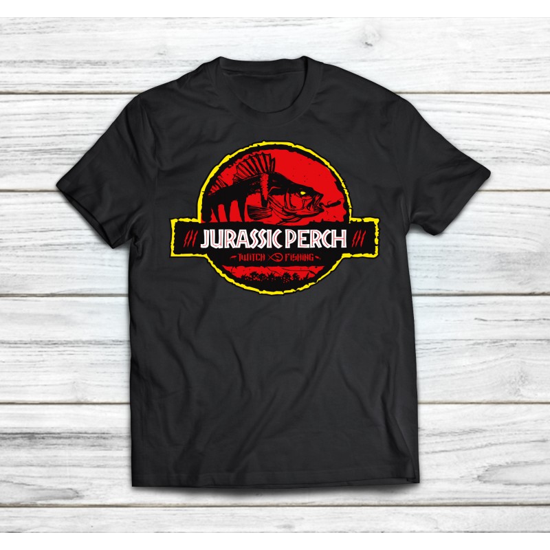 Рибарска тениска Jurassic Perch + Подарък стикер