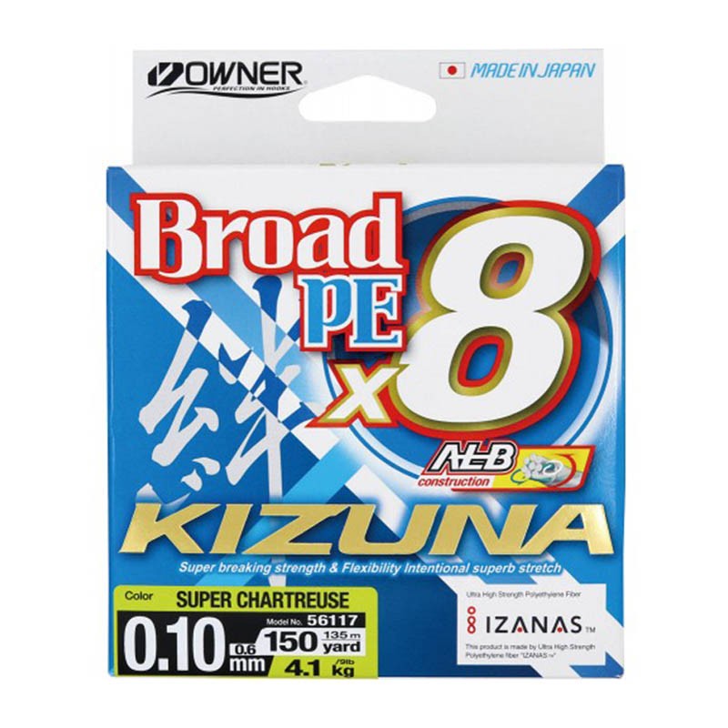 Owner Kizuna Broad PEx8 135m Chartreuse